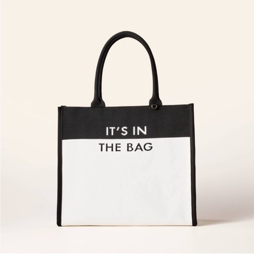NEW Kate Spade x Target Black & White Canvas Tote - "IT'S IN THE BAG"